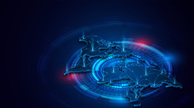 Global connection network background. World map. Internet technology concept or global communication.