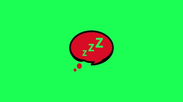 Sleeping thought bubble with zs on a vibrant green background