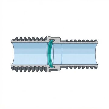 The illustration shows a cross section of a sewer pipe used in urban drainage systems. It highlights the structure and function of the pipe.