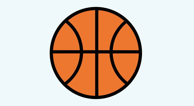 Simple Orange Basketball Icon Vector Illustration