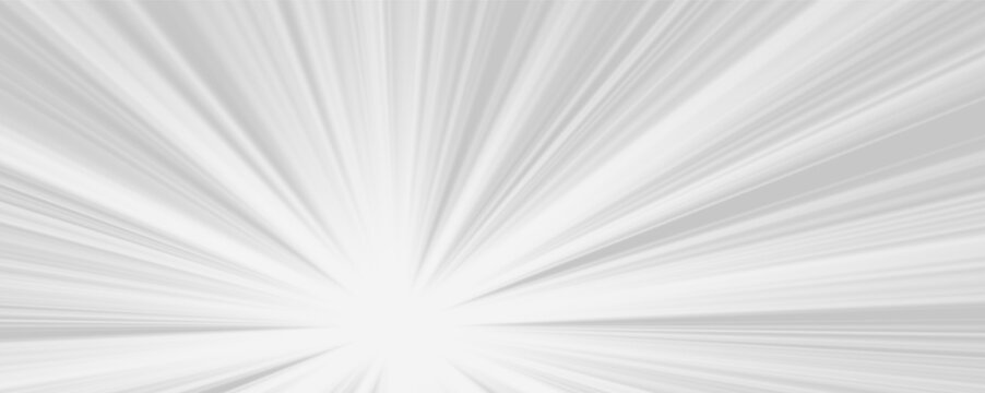Radiating black and white light beams converging from center with dramatic motion blur effect on transparent background
