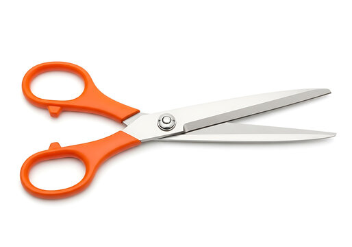 Bright orange kid's safety scissors open