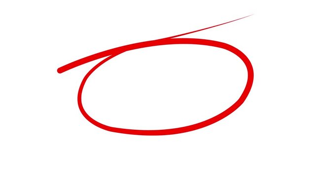 Highlight hand drawing different circles isolated on the background, Handwritten red circle. For marking text, numbers, marker pen, pencil, logo, Motion graphics of marking concept