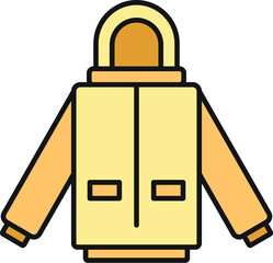 Hooded yellow and orange jacket for cold weather and sports activity © anatolir