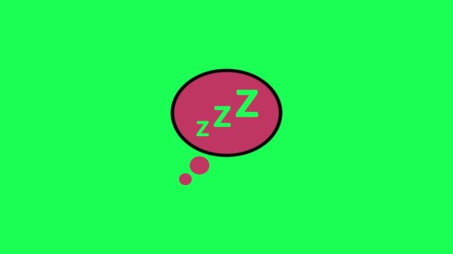 Sleeping illustration with zzz letters in a speech bubble design
