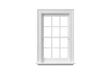 Fototapeta premium White window frame isolated with transparent background