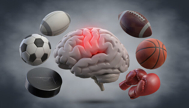 Brain injury and concussions frequently occur in sports like football, hockey, rugby, basketball, boxing, and soccer due to physical collisions or equipment impacts into a human head. 

