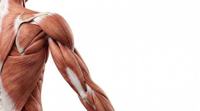 Anatomical Render of Human Arm and Shoulder Muscular System