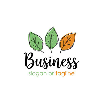Simple three leaf logo for natural business branding.