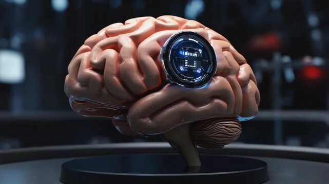 Brain with a microchip.