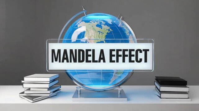 Background with the concept of the Mandela Effect. Mandela Effect.