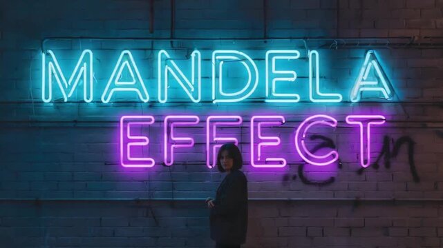 Background with the concept of the Mandela Effect. Mandela Effect.