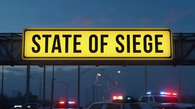 State of siege. Martial law.
