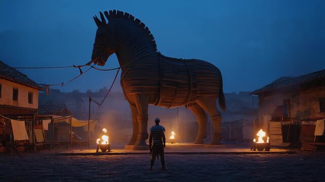 Trojan Horse in the city of Troy.