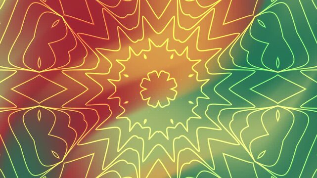 Abstract colorful mandala kaleidoscope geometric motion background loop