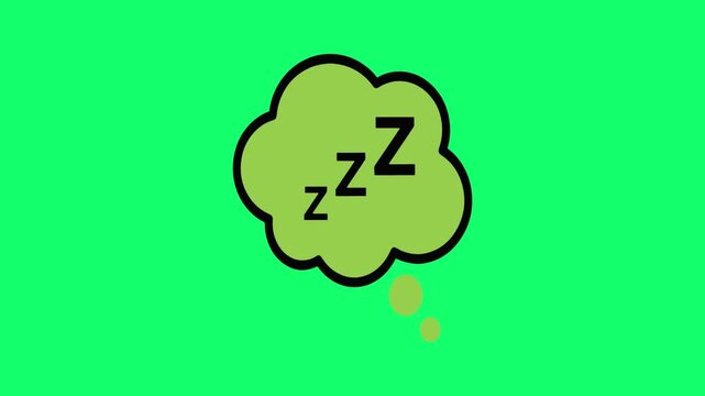 Sleeping icon with zzz letters in a thought bubble illustration