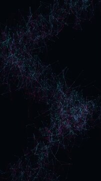 Vertical video of evolving data topology and connected sensor nodes