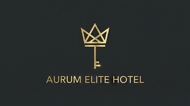 Elite hotel logo with golden crown key.