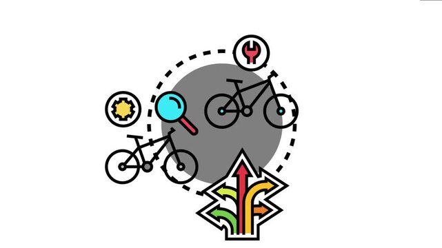 Visualizing the process of choosing a direction and maintaining readiness for a bicycle journey, emphasizing precision and decision making on the path ahead