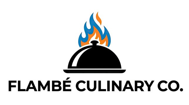 Flambe Culinary Co logo with flaming food platter.