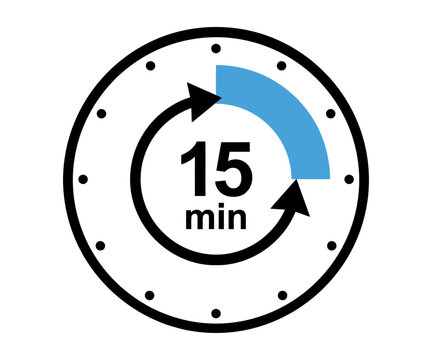15 minutes timer clock icon