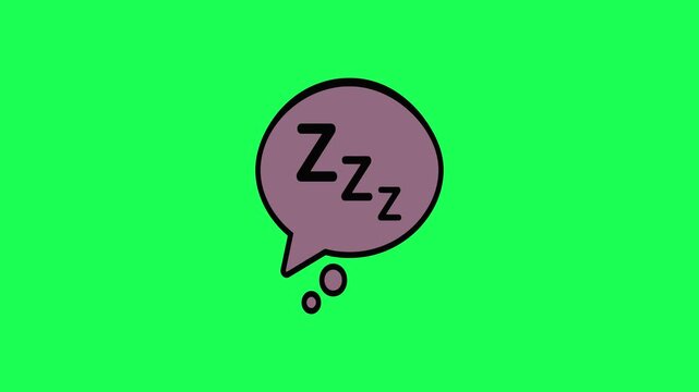 Cartoon sleep bubble illustration with zzz letters on green background