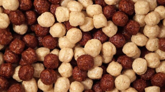 Rotation of chocolate cornballs as a texture