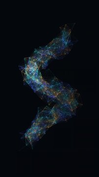 Vertical video of data nodes connecting in a seamless technology mesh