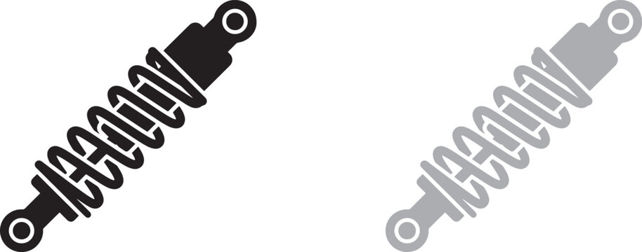 Set of two shock absorbers vector icons, automobile suspension parts