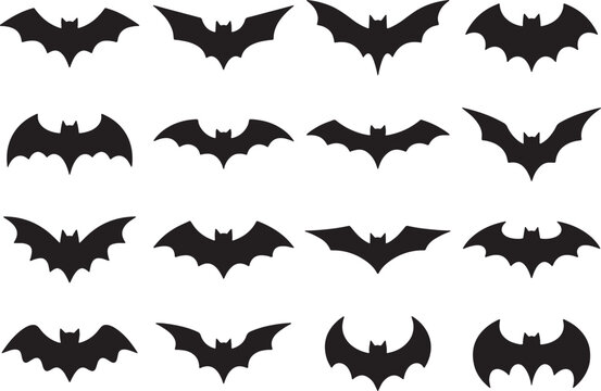 Set of black vector bats