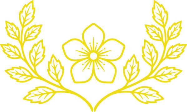 Yellow flower wreath vector design element