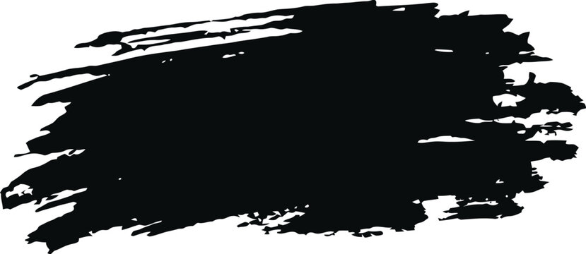 Black Paint Brush Stroke Vector isolated on White Background
