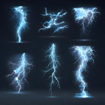 Powerful Lightning Bolt Illuminating a Dark Night Sky During a Thunderstorm