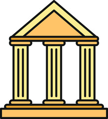 Fototapeta premium Classical building structure with pillars, representing stability and official institutions