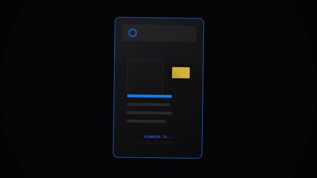 Futuristic Digital ID Card Scanning Error Animation
