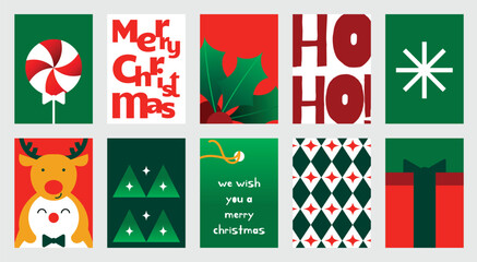 Naklejka premium Printable tag. Merry christmas and happy new year. Season Greeting and Happy Holiday.
