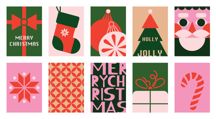 Naklejka premium Printable tag. Merry christmas and happy new year. Season Greeting and Happy Holiday.