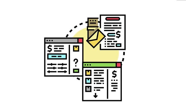 Accounts receivable invoice processing, collecting payments, and managing financial documents, the workflow of billing and tracking transactions for efficient business accounting