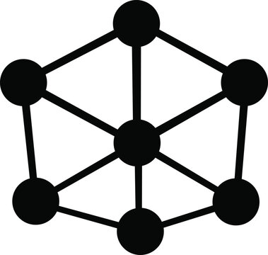 Geometric connected nodes mesh network icon for big data structure and technology vector