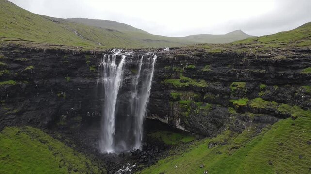 Foss&aacute; Waterfall Near Hald&oacute;rsv&iacute;k, Faroe Islands