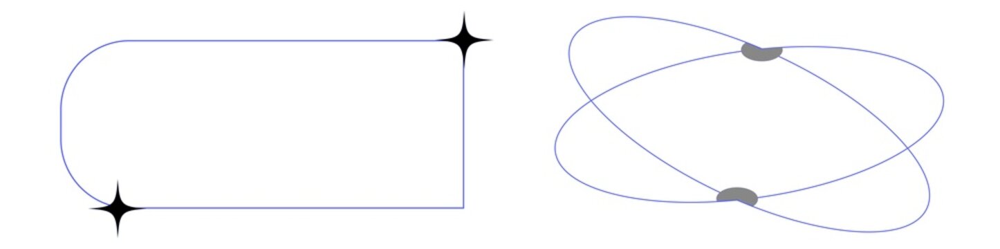 Blue Sparkle Rounded Rectangle and Infinity Loop Outline Duo