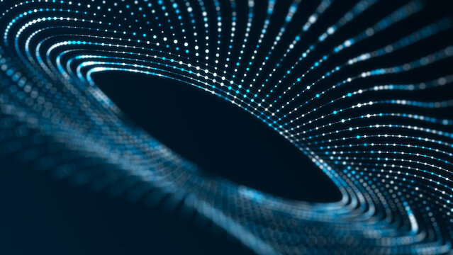 Polygonal background with dots and lines. Network connection structure. Science and technology. 3d
