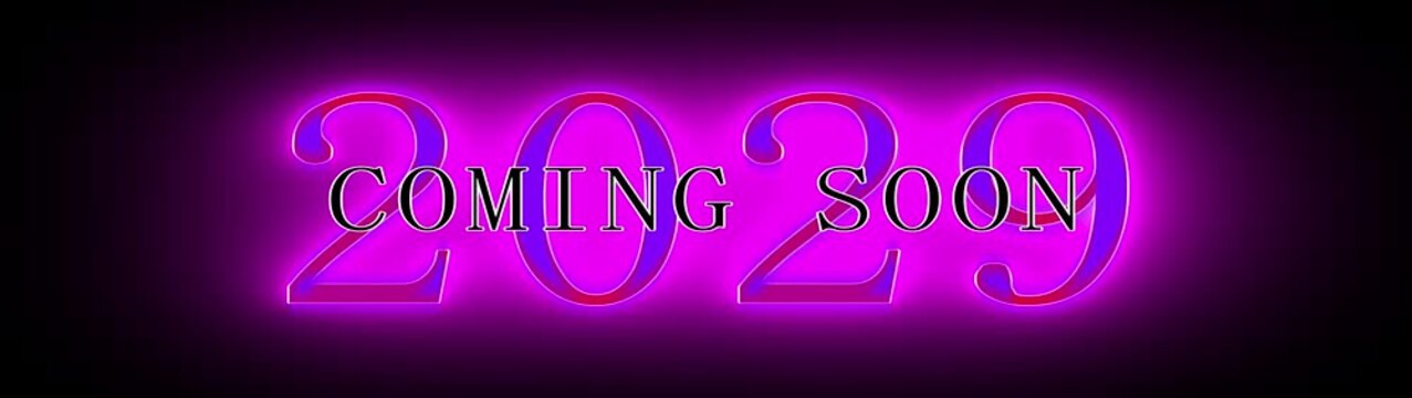 Coming Soon 2029 green Neon Announcement with Glowing Numbers text typography