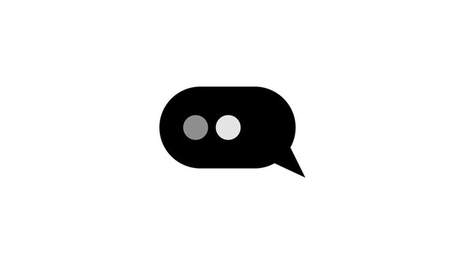 Abstract Speech Bubbles Animating Communication Icons in Clean Black and White