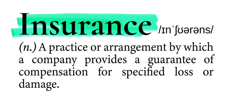 Insurance png dictionary word sticker, highlighted design, transparent background