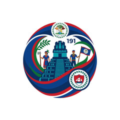 Fototapeta premium Belize Independence Anniversary Commemorative Graphic Design Emblem