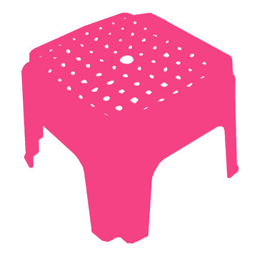 Pink plastic chair illustration