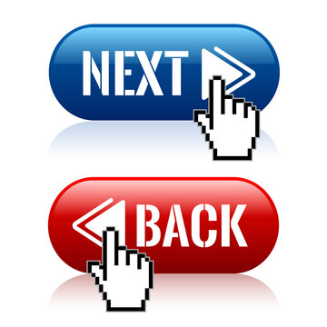 Next back web buttons