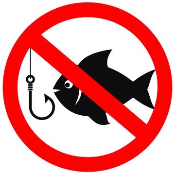 No fishing vector prohibition sign