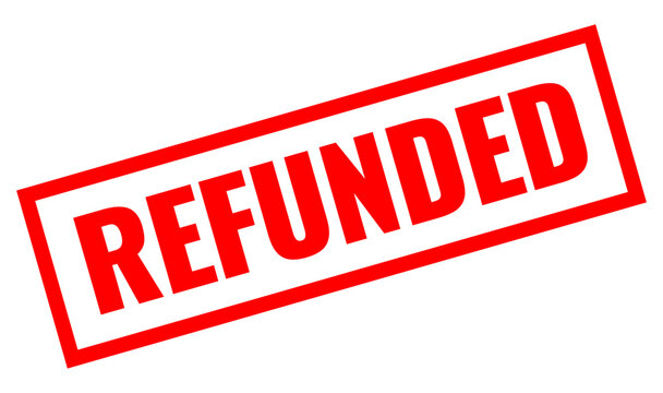 Refunded red rectangle stamp